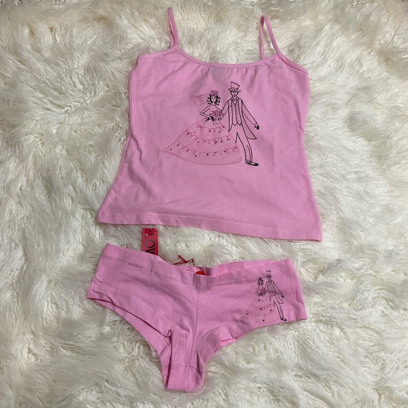 NWT Boutique Bridal Honeymoon Cami & Cheeky Panty Set Y2K - Picture 2 of 6